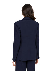 Blazer monopetto con tasche a patta laterali donna blu imperial