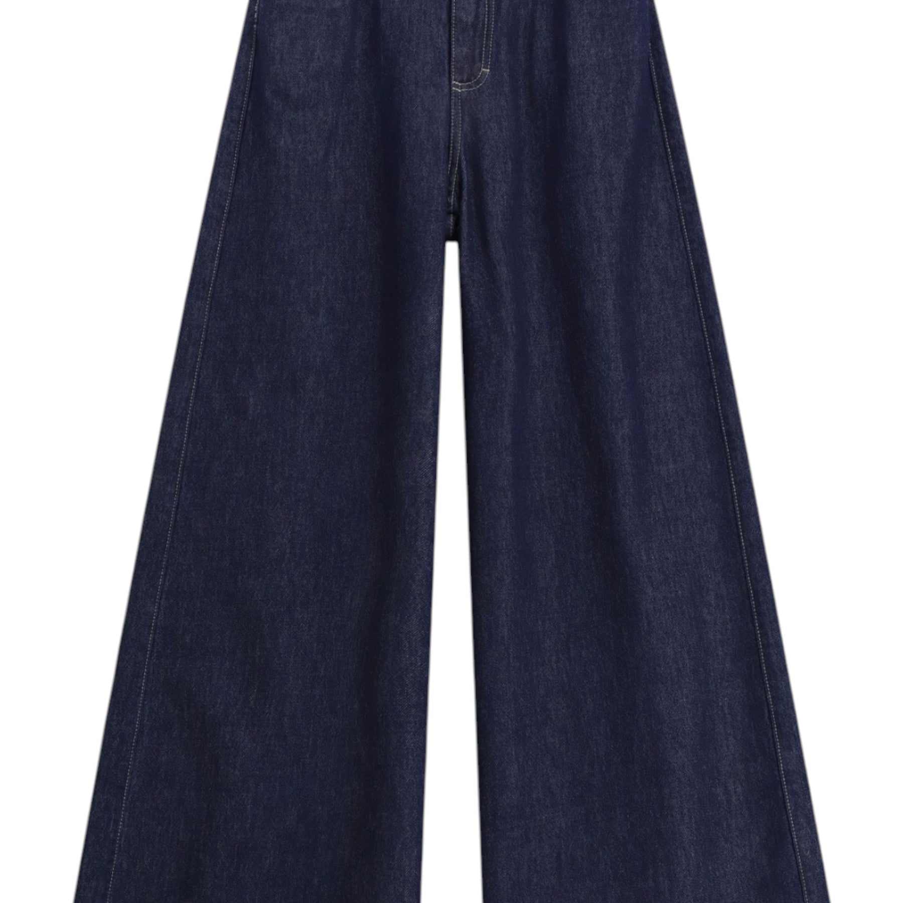 Jeans scuri a gamba molto ampia vita media donna blu please