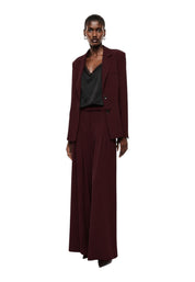 Blazer monopetto con tasche a patta laterali donna bordeaux imperial