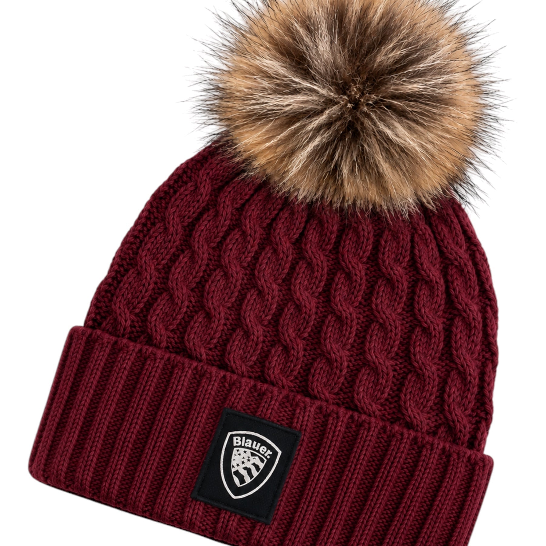Cappello marotta con pompon in lana bordeaux blauer - cappelli
