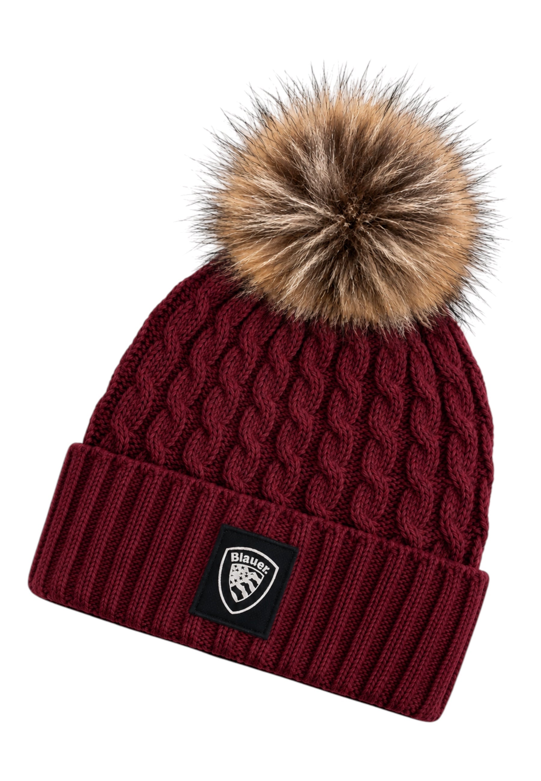 Cappello marotta con pompon in lana bordeaux blauer - cappelli
