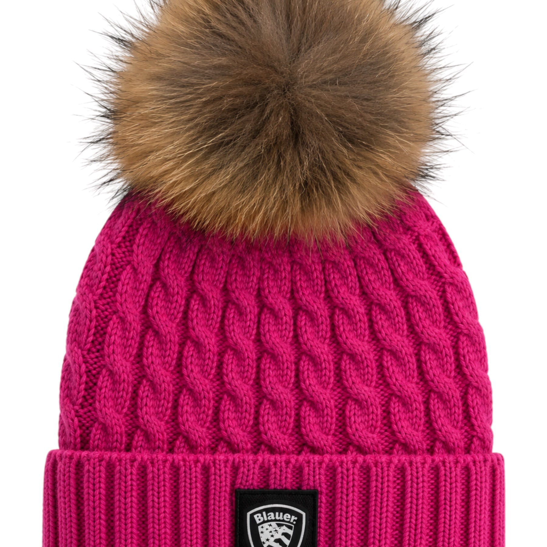 Cappello marotta con pompon in lana fucsia blauer - cappelli