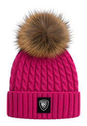 Cappello marotta con pompon in lana fucsia blauer - cappelli