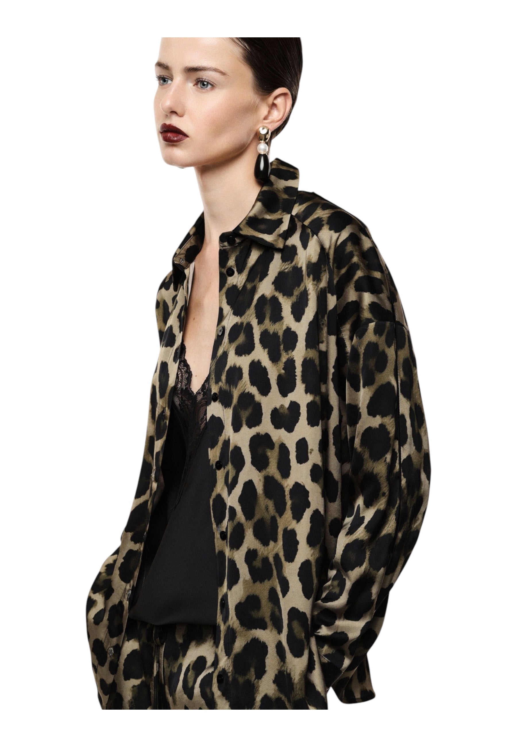 Camicia stampa animalier donna verde imperial - camicie