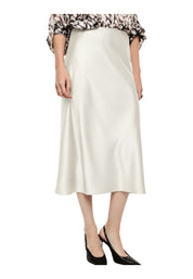 Gonna midi a vita alta con linea svasata donna avorio imperial - gonne