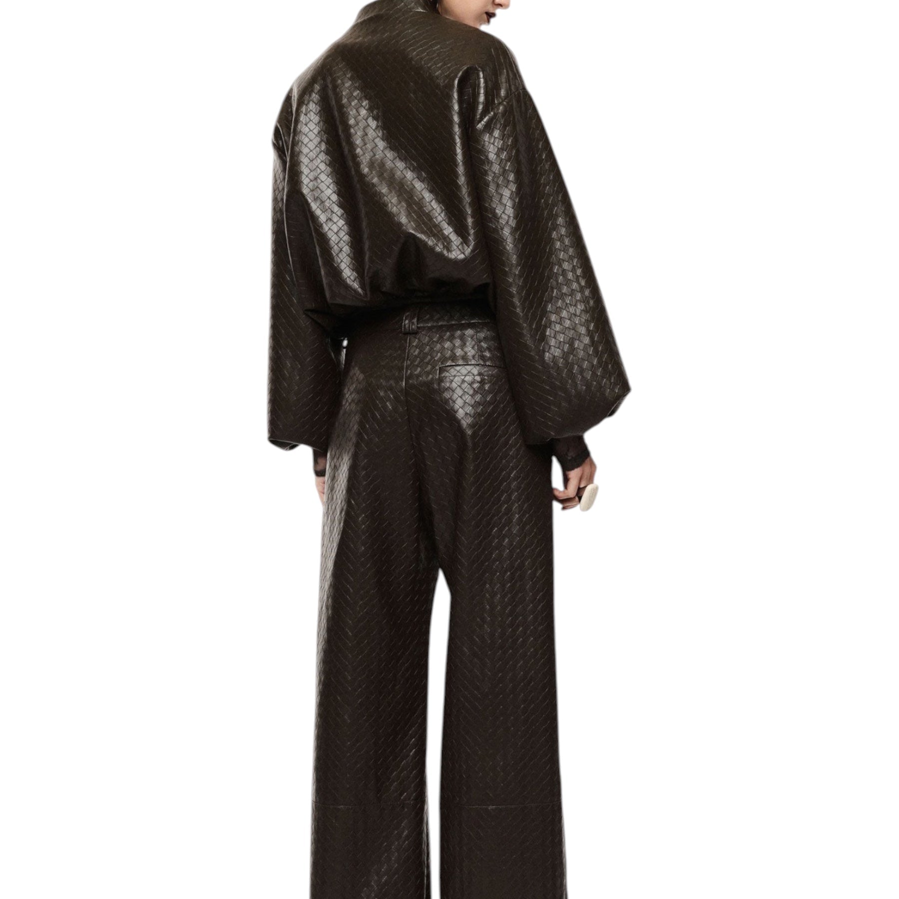 Pantaloni palazzo stampati vita alta donna marrone imperial