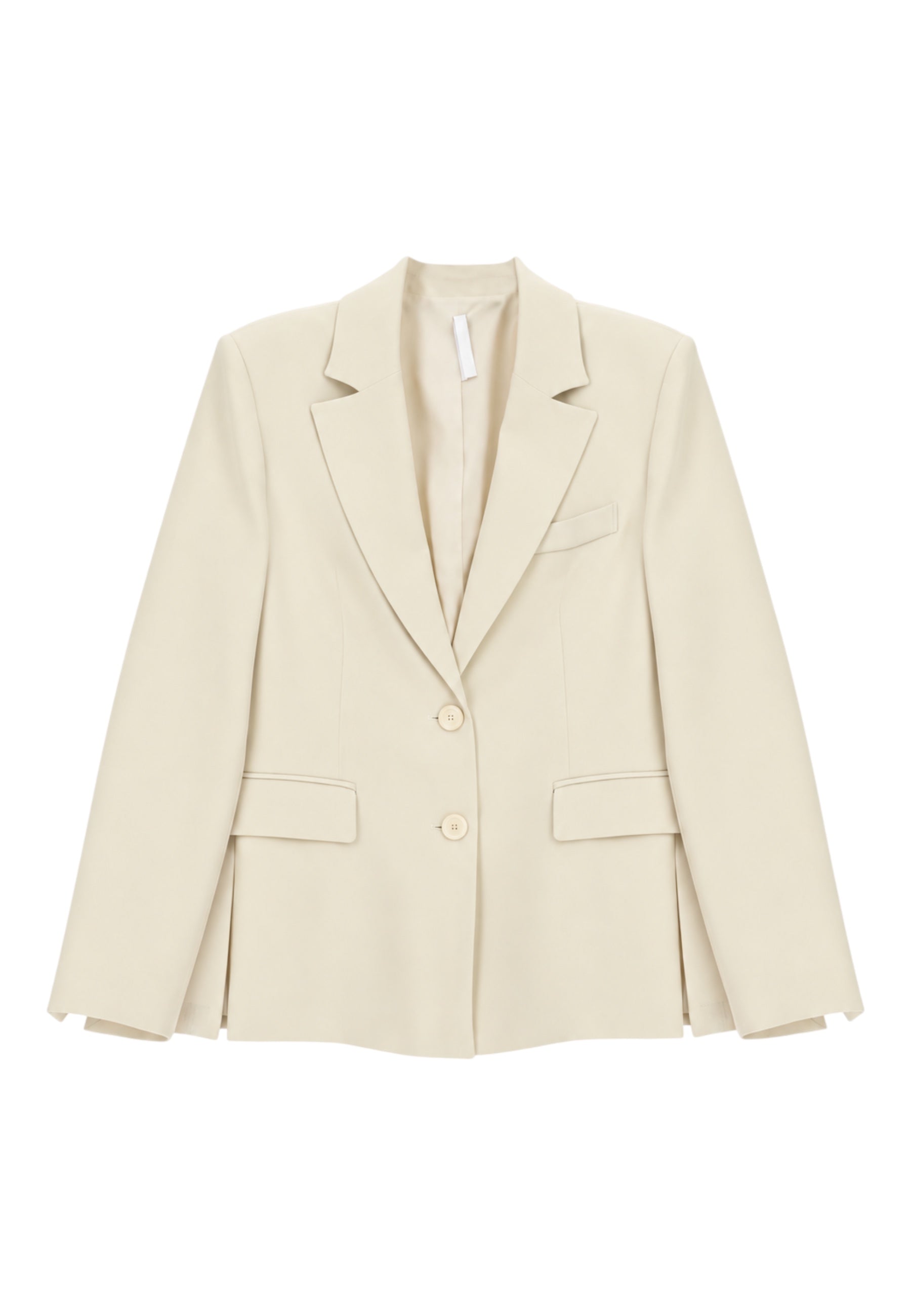 Blazer monopetto con tasche a patta laterali donna avorio imperial
