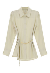 Camicia regular-fit con cintura decorativa donna avorio imperial - camicie
