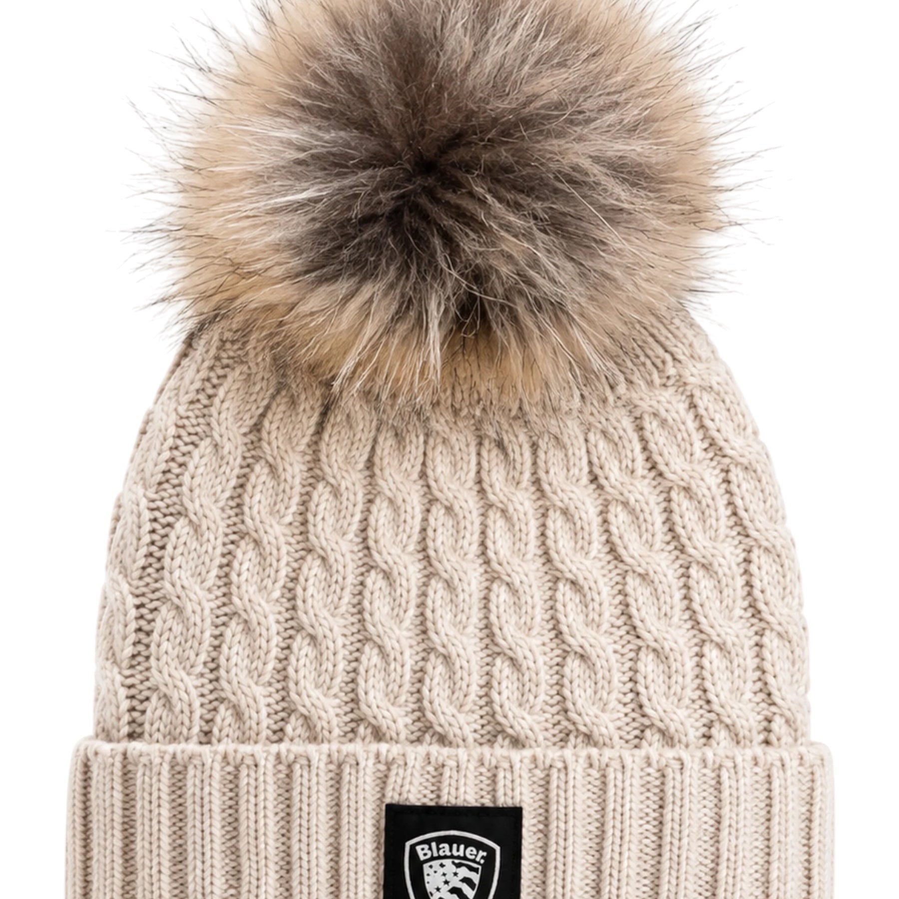 Cappello marotta con pompon in lana avorio blauer - cappelli