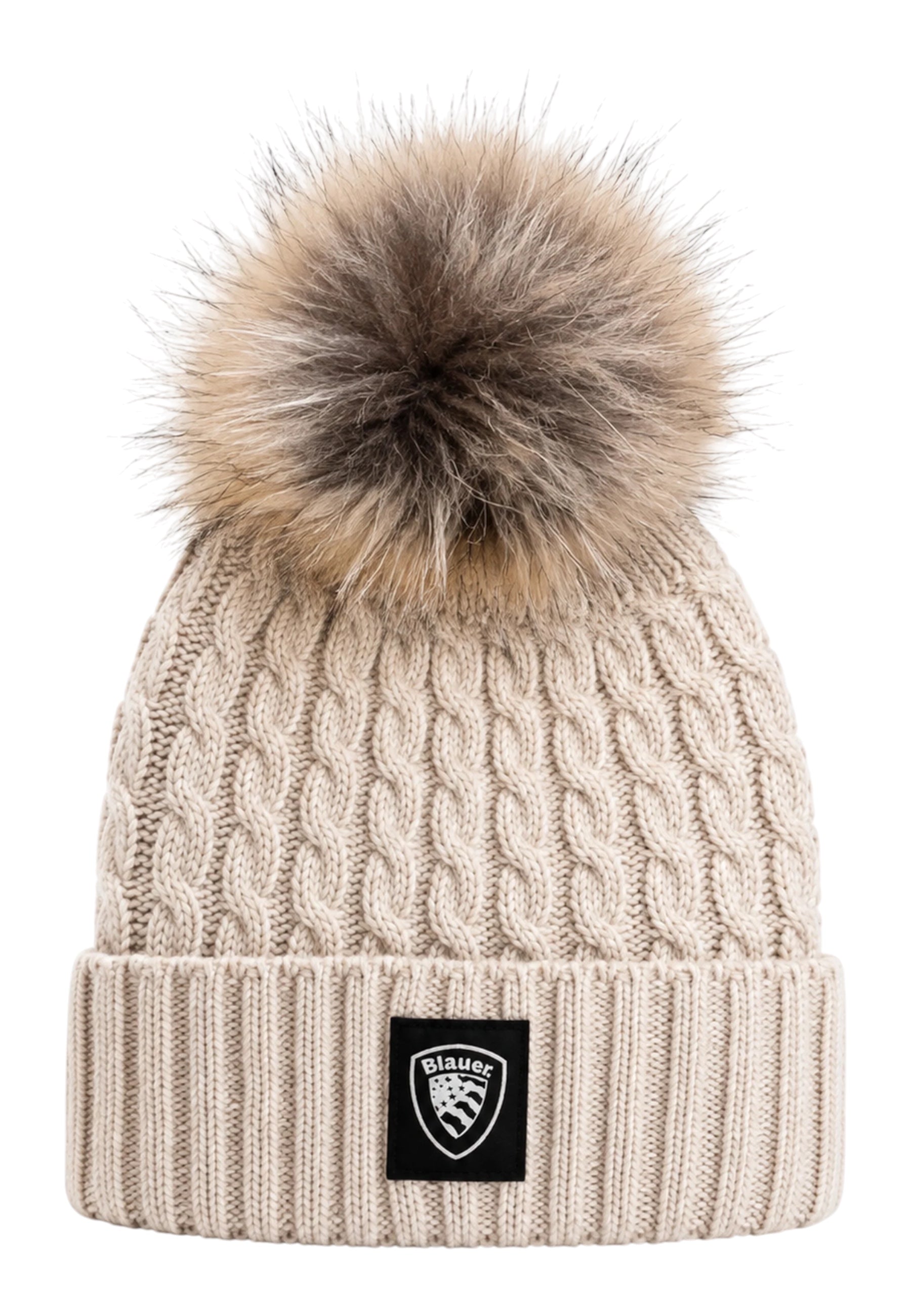 Cappello marotta con pompon in lana avorio blauer - cappelli