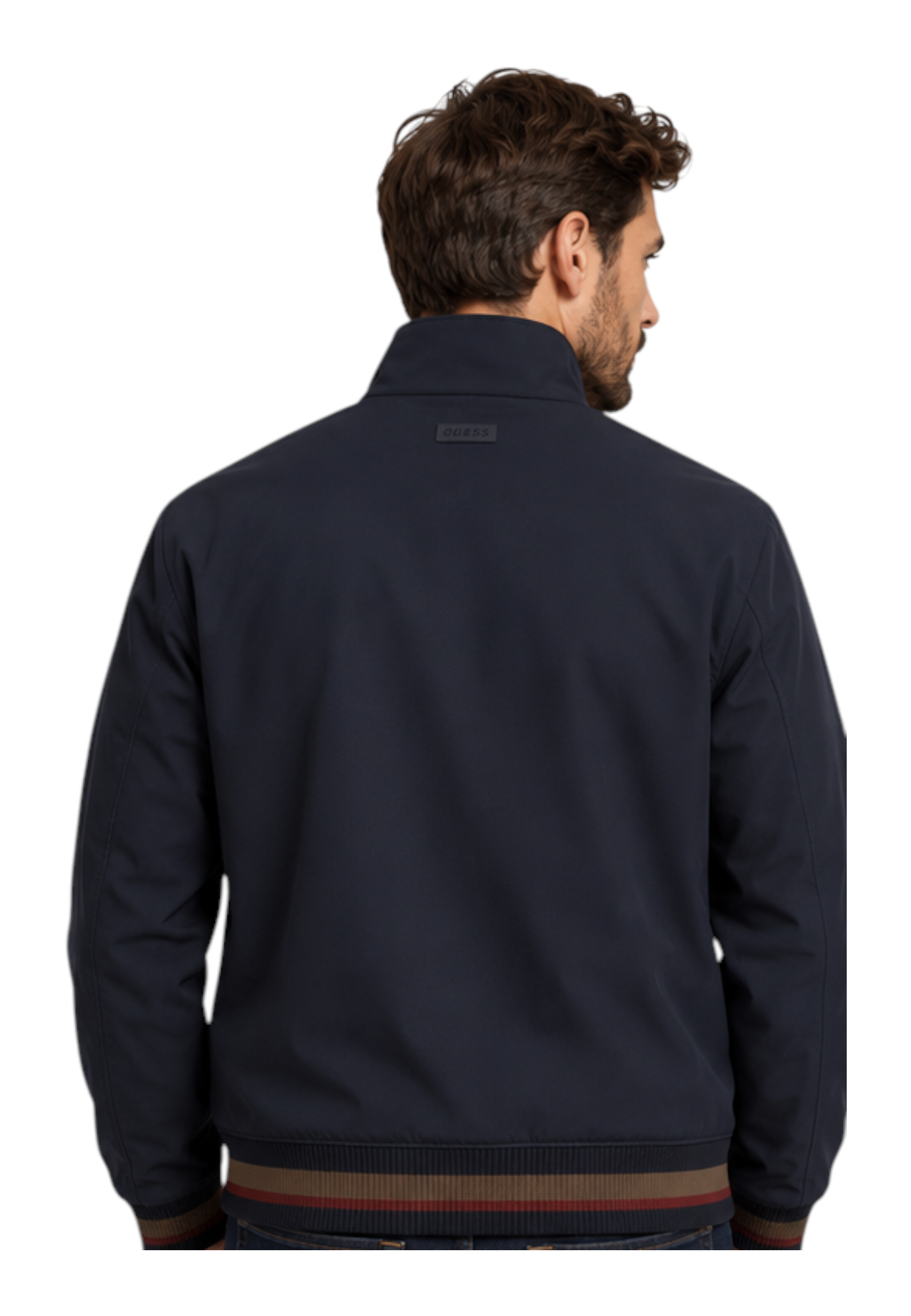Felpa full in tessuto tecnico zip uomo blu guess - felpe