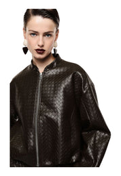 Bomber jacket corta donna marrone imperial - giacche
