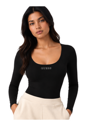 Body con logo a borchie donna nero guess