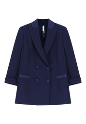 Blazer doppiopetto con maniche tre quarti donna blu imperial
