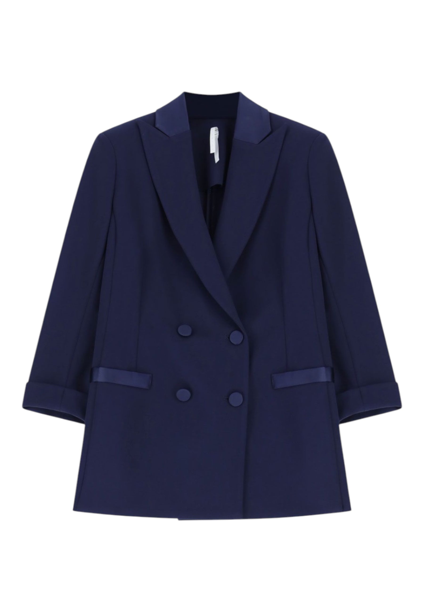 Blazer doppiopetto con maniche tre quarti donna blu imperial