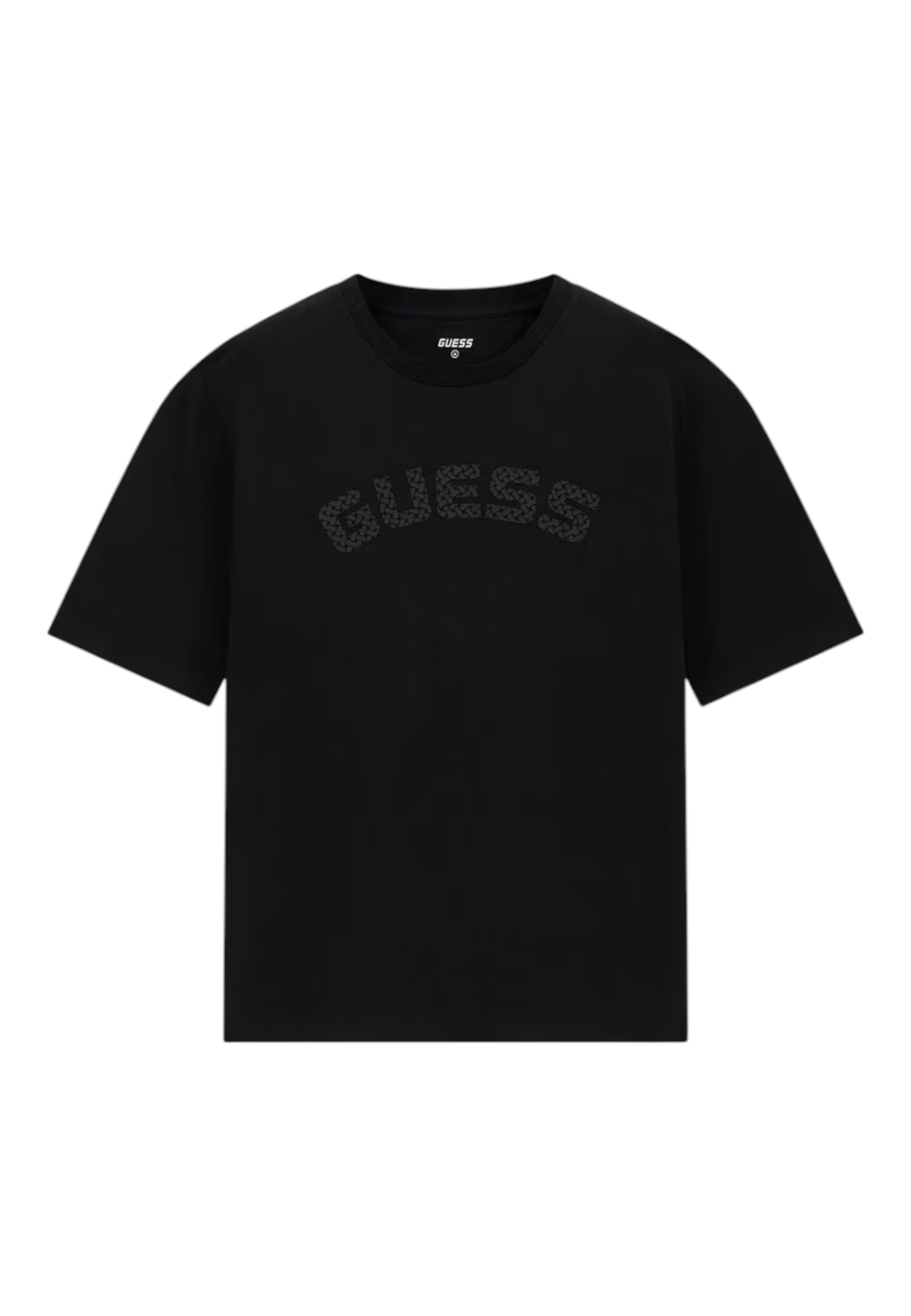 T-shirt logo petto uomo nero guess