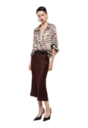 Gonna midi a vita alta con linea svasata donna bordeaux imperial - gonne