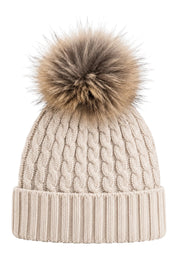 Cappello marotta con pompon in lana avorio blauer - cappelli