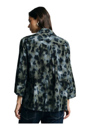 Camicia stampa maculata con maniche 3/4 Donna Multicolore PLEASE