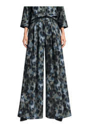 Pantaloni palazzo con pinces e vita alta Donna Multicolore PLEASE