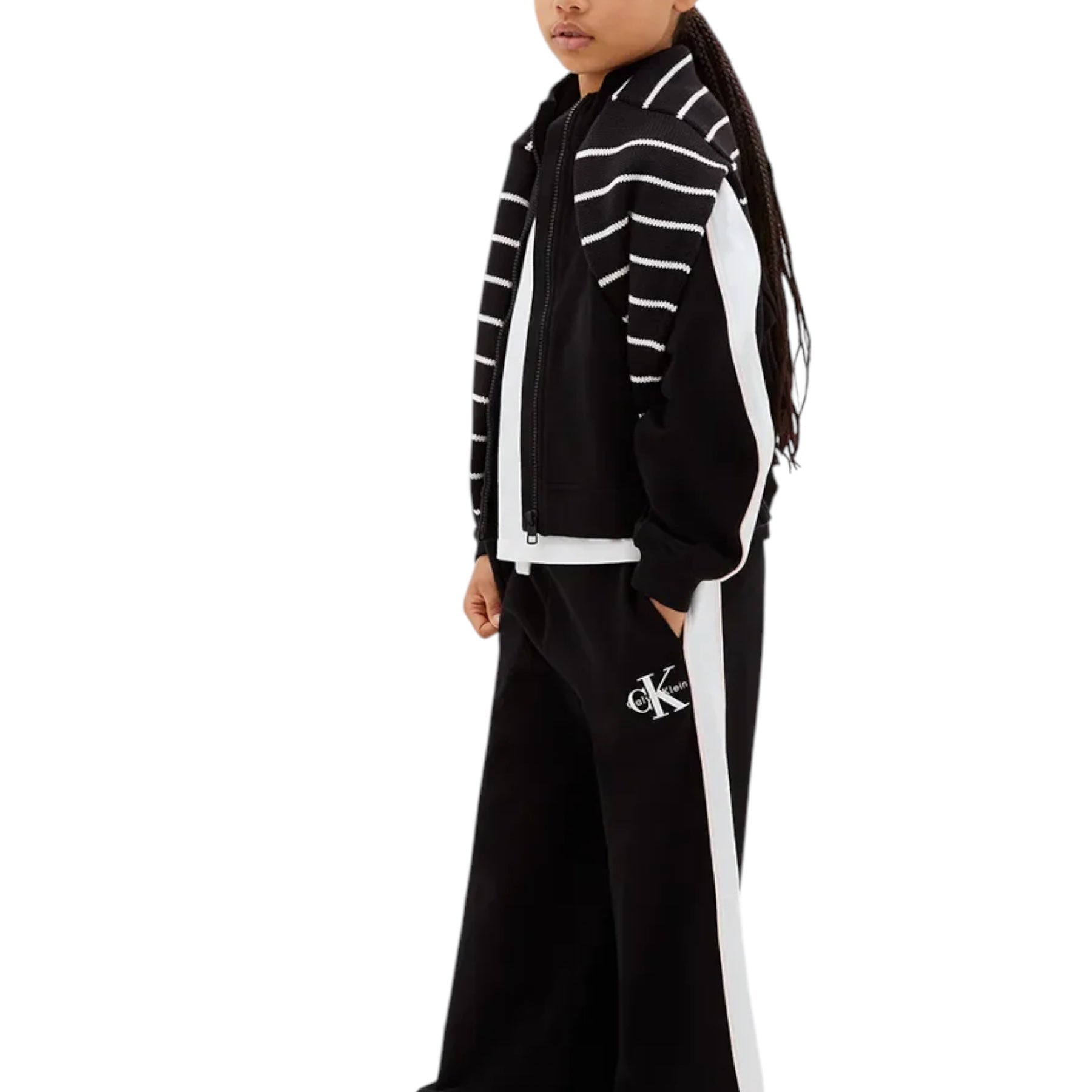 Completo sportivo coordinato bambina nero calvin klein - completi coordinati