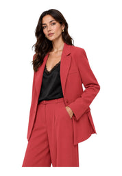 Blazer monopetto con tasche a patta laterali donna rosa imperial