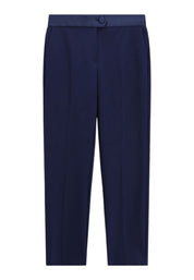 Pantaloni sartoriali linea affusolata donna blu imperial