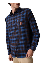 Camicia in flanella uomo blu guess - camicie