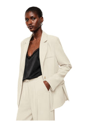 Blazer monopetto con tasche a patta laterali donna avorio imperial