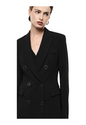 Blazer doppiopetto con tasche a pattina donna nero imperial