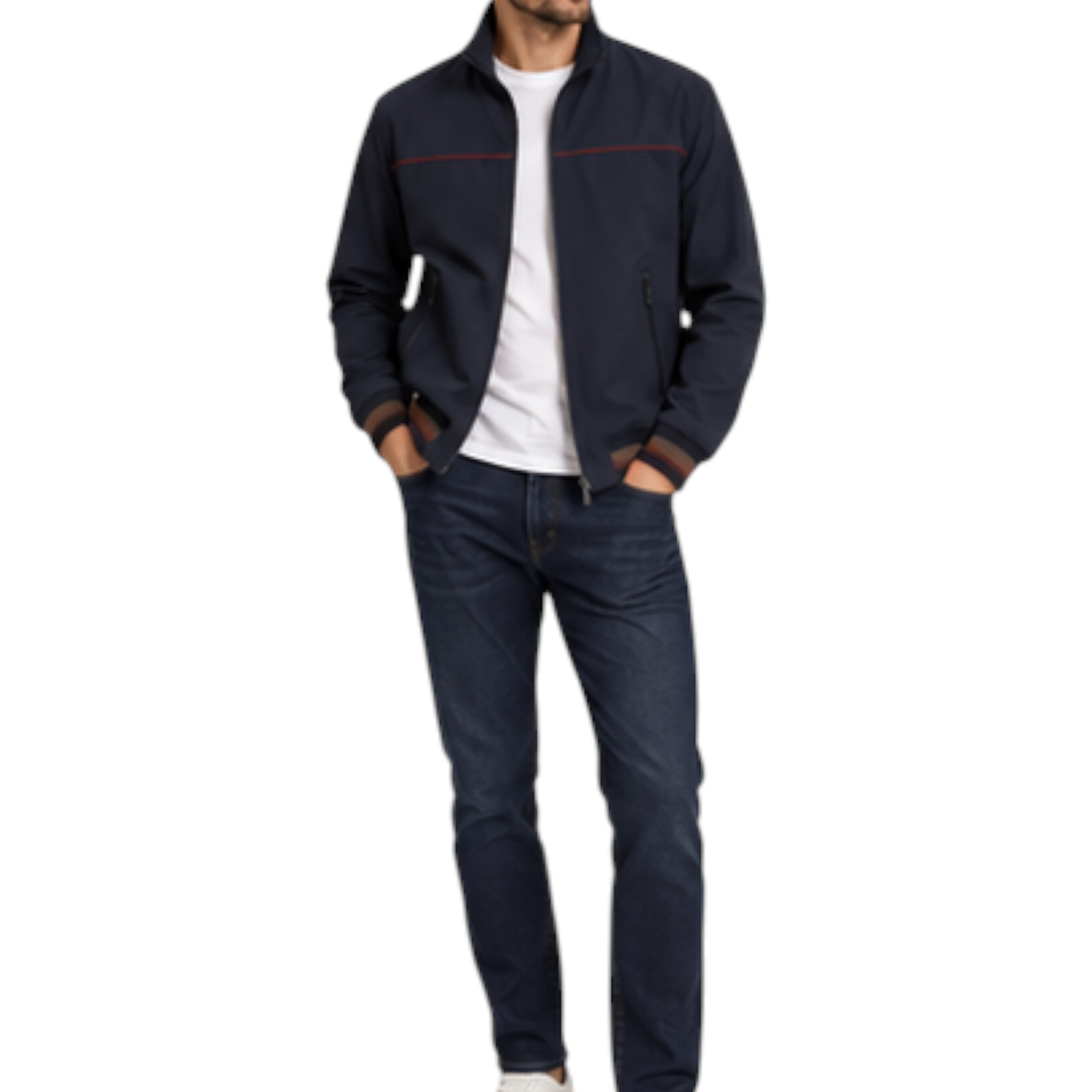 Felpa full in tessuto tecnico zip uomo blu guess - felpe