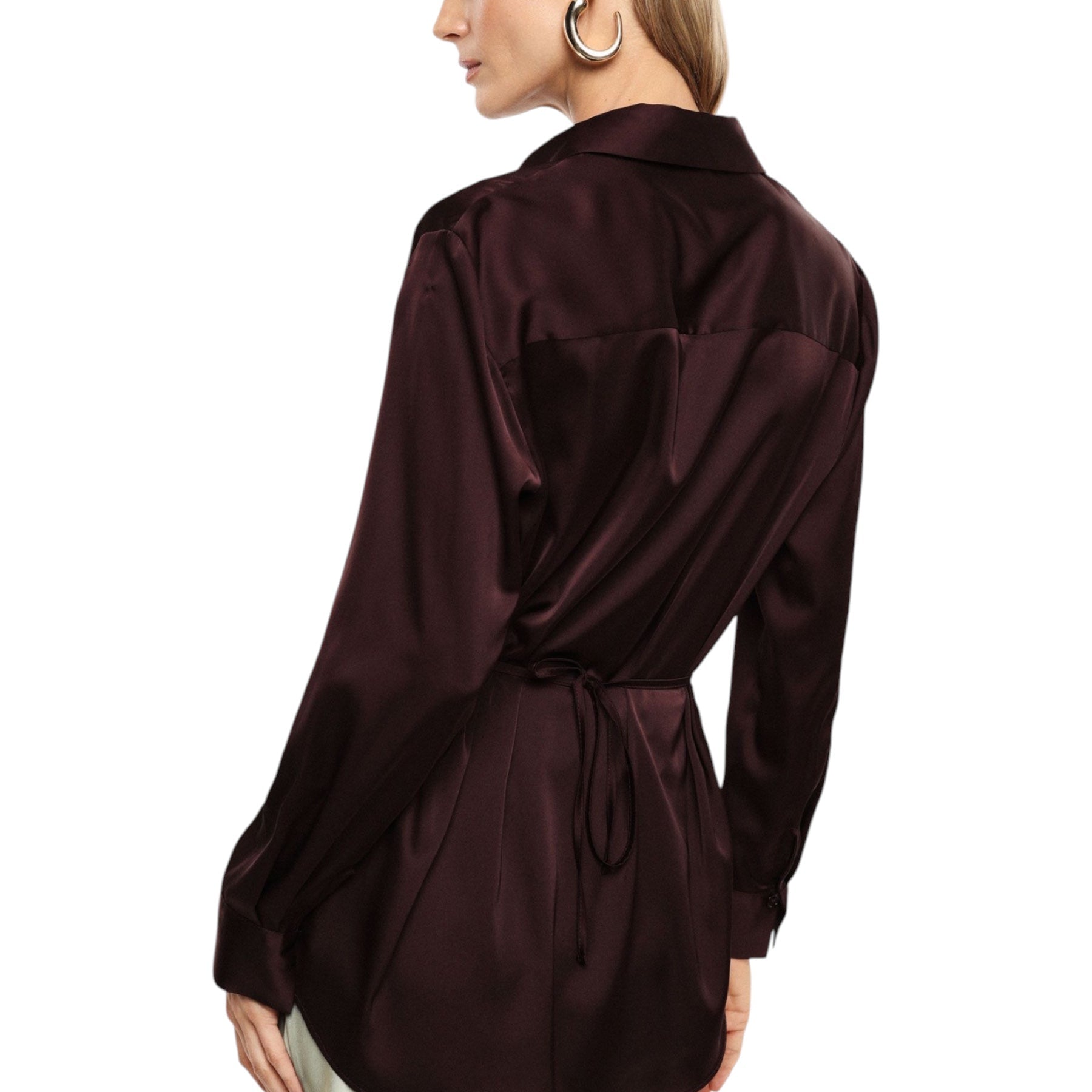 Camicia regular-fit con cintura decorativa donna bordeaux imperial - camicie