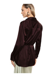 Camicia regular-fit con cintura decorativa donna bordeaux imperial - camicie