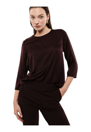 Blusa ampia con maniche tre quarti donna bordeaux imperial - camicie