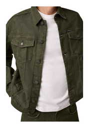 Giacca in denim oversize uomo verde guess - giacche