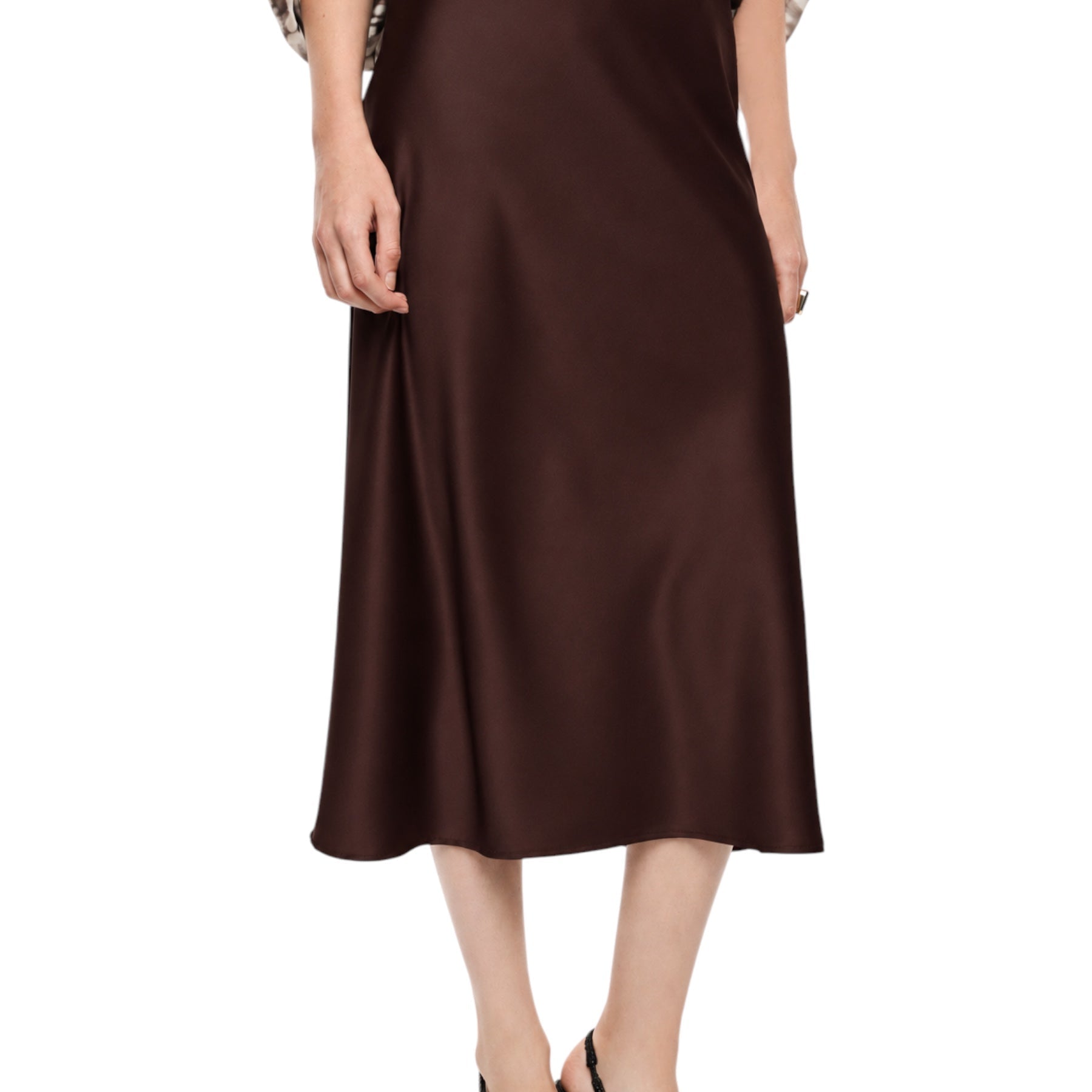 Gonna midi a vita alta con linea svasata donna bordeaux imperial - gonne