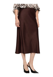 Gonna midi a vita alta con linea svasata donna bordeaux imperial - gonne