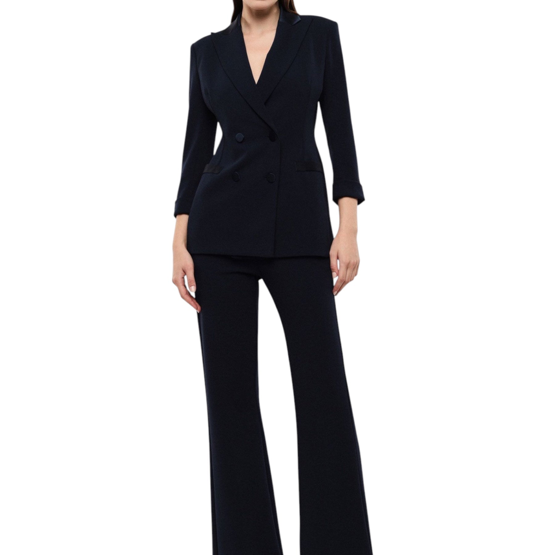 Blazer doppiopetto con maniche tre quarti donna blu imperial