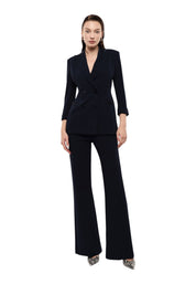 Blazer doppiopetto con maniche tre quarti donna blu imperial