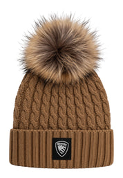 Cappello marotta con pompon in lana marrone blauer - cappelli