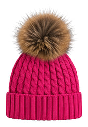 Cappello marotta con pompon in lana fucsia blauer - cappelli