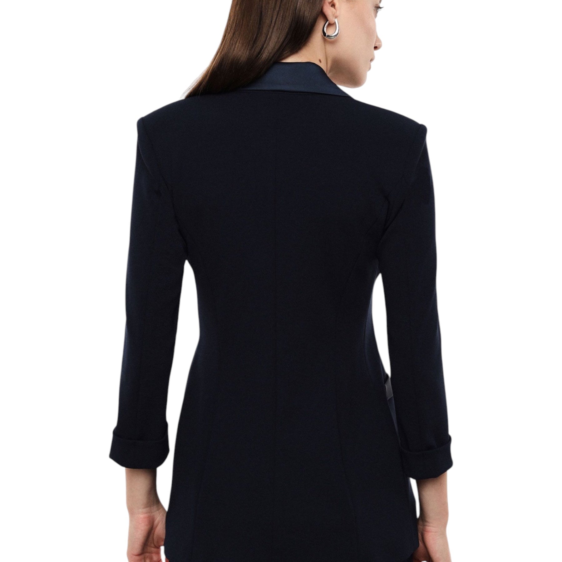 Blazer doppiopetto con maniche tre quarti donna blu imperial