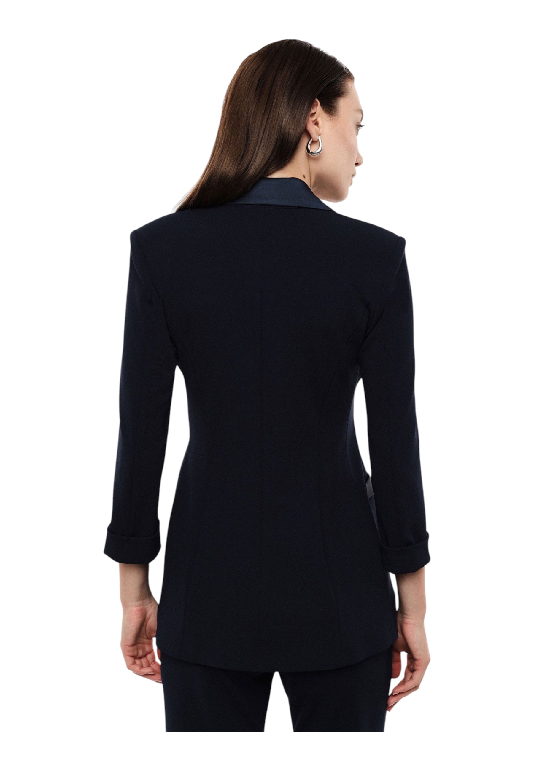 Blazer doppiopetto con maniche tre quarti donna blu imperial