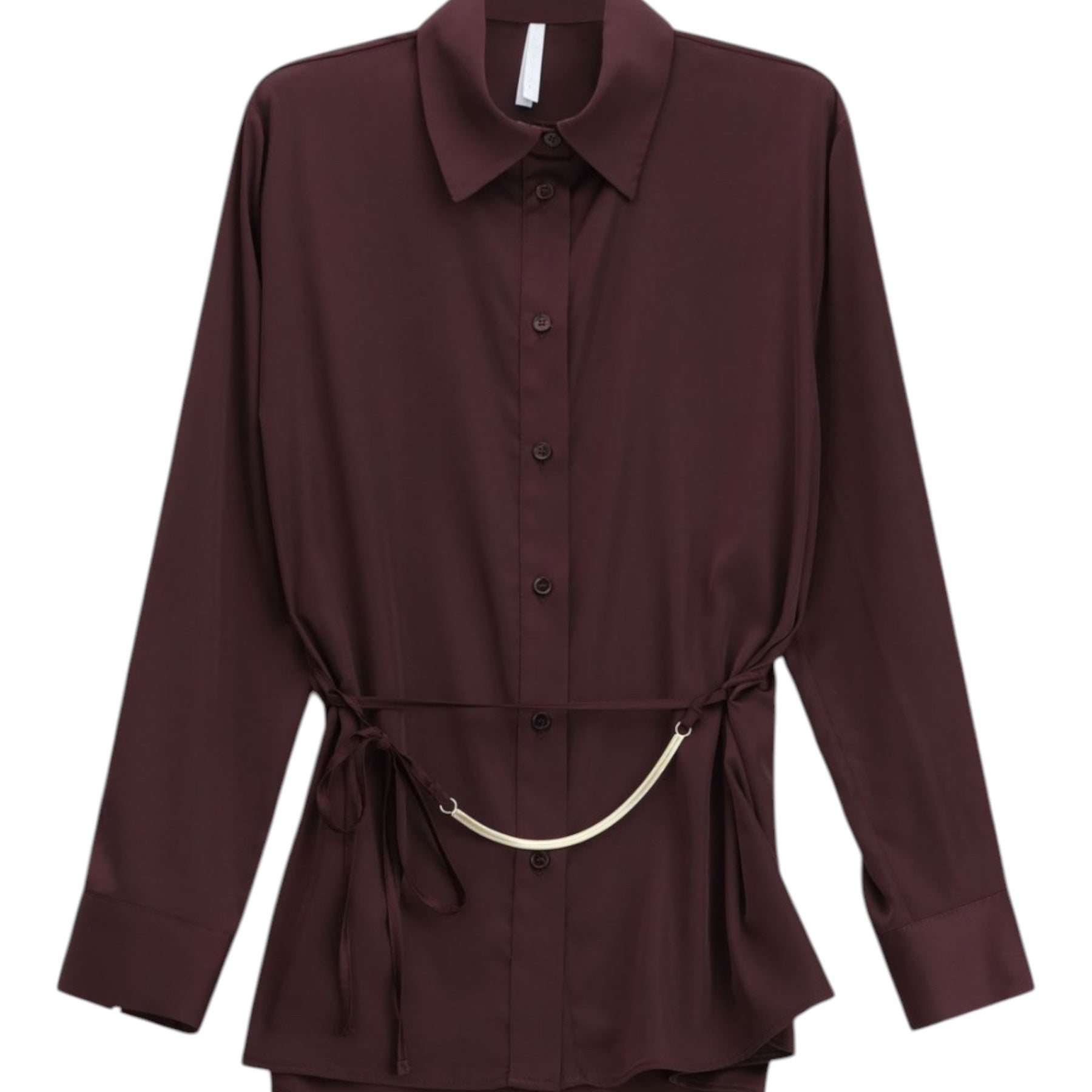 Camicia regular-fit con cintura decorativa donna bordeaux imperial - camicie