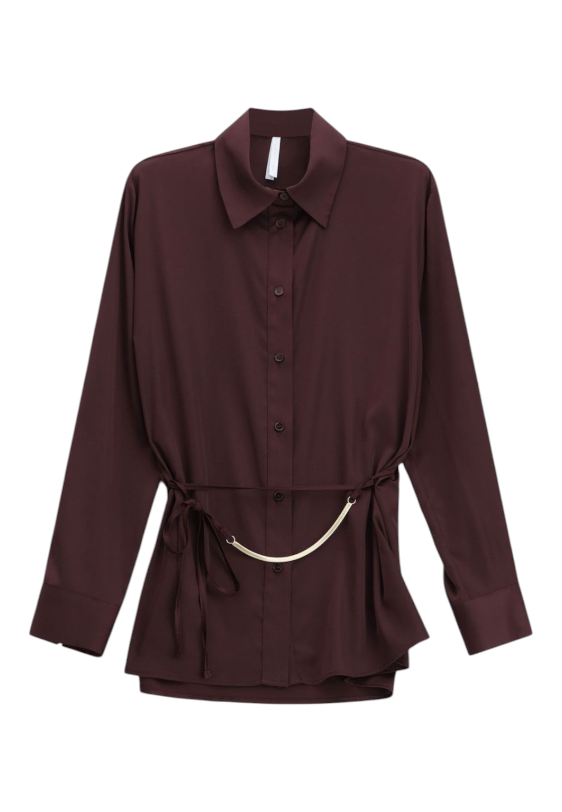 Camicia regular-fit con cintura decorativa donna bordeaux imperial - camicie