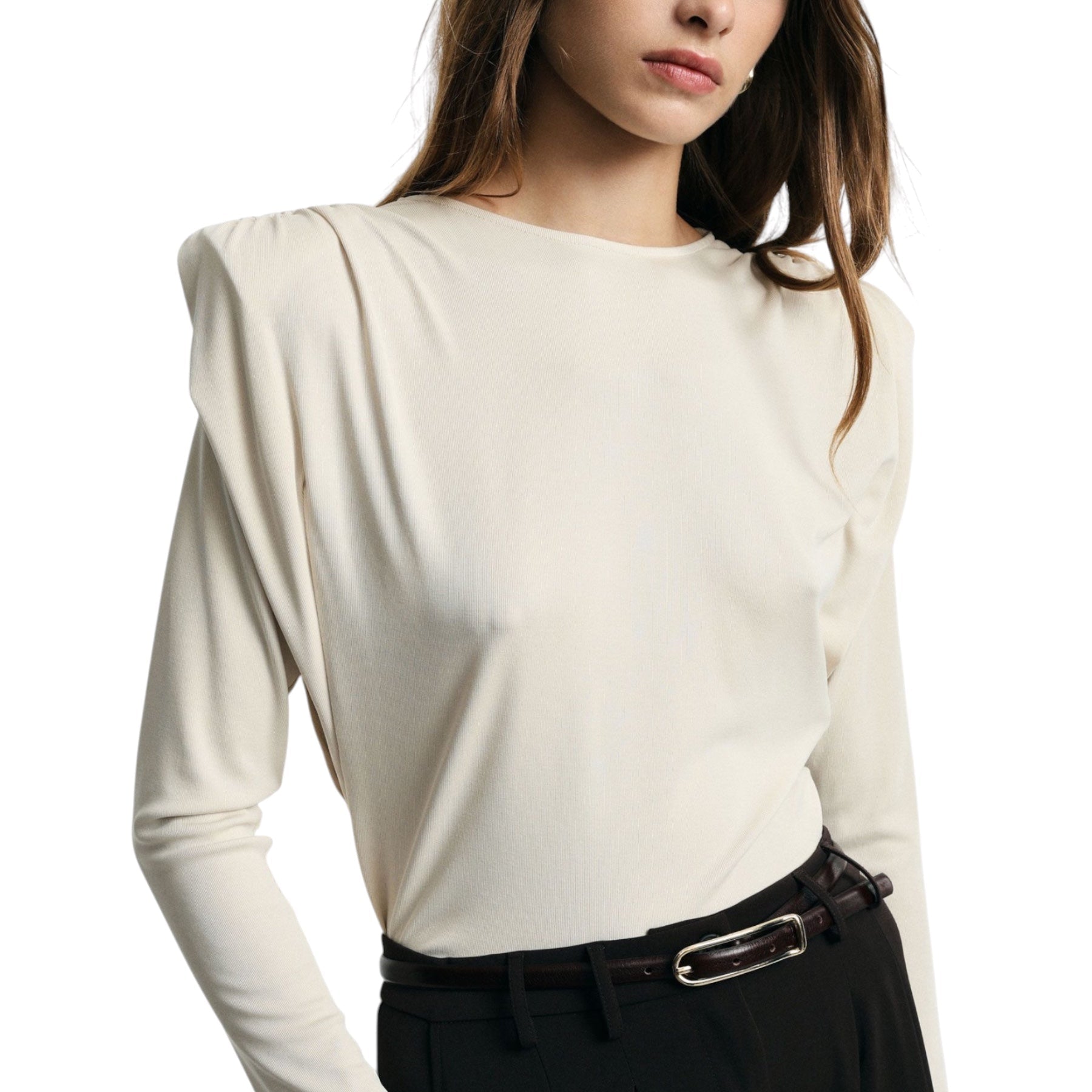 Maglione con spalle strutturate donna avorio please - maglie