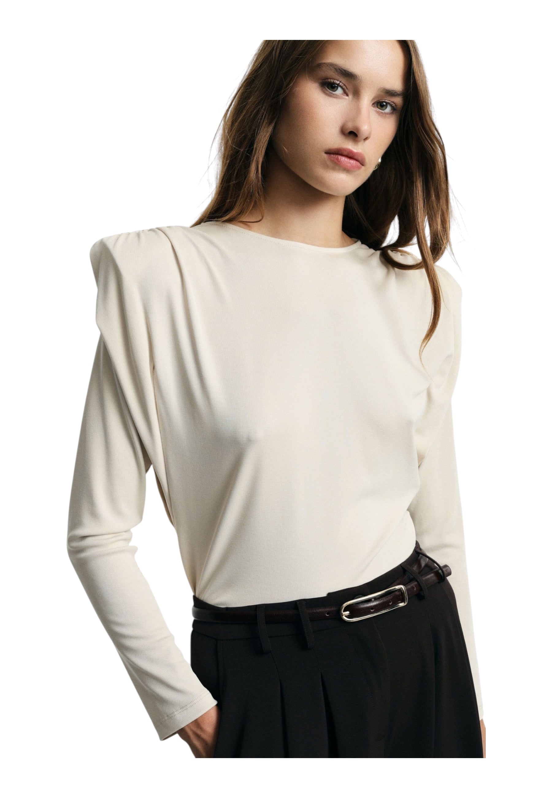 Maglione con spalle strutturate Donna Avorio PLEASE