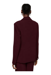 Blazer monopetto con tasche a patta laterali donna bordeaux imperial