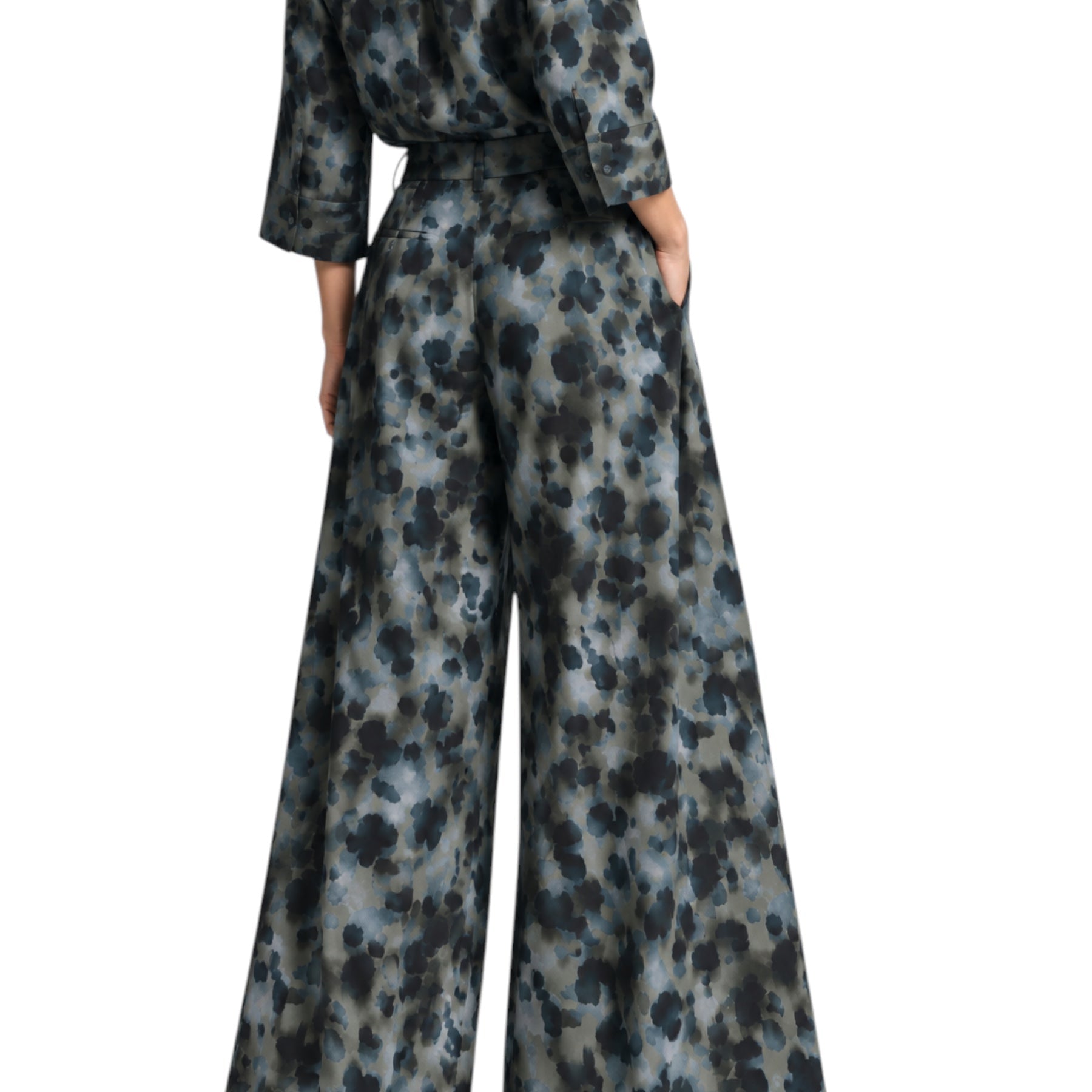 Pantaloni palazzo con pinces e vita alta donna multicolore please