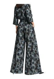Pantaloni palazzo con pinces e vita alta Donna Multicolore PLEASE